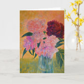 Still Life with Peonies絵画's誕生日挨拶 カード (黄色い花)