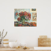 Still Life with Peonies - Paul Gauguinファインアート ポスター (キッチン)