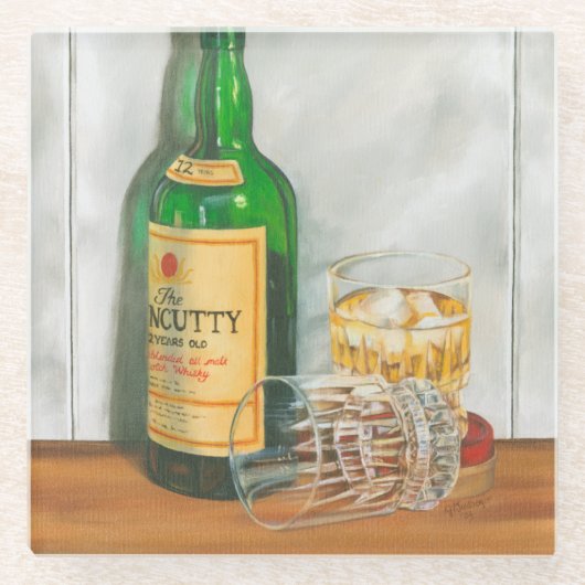 Still Life with Scotch by Jennifer Goldberger ガラスコースター (正面)