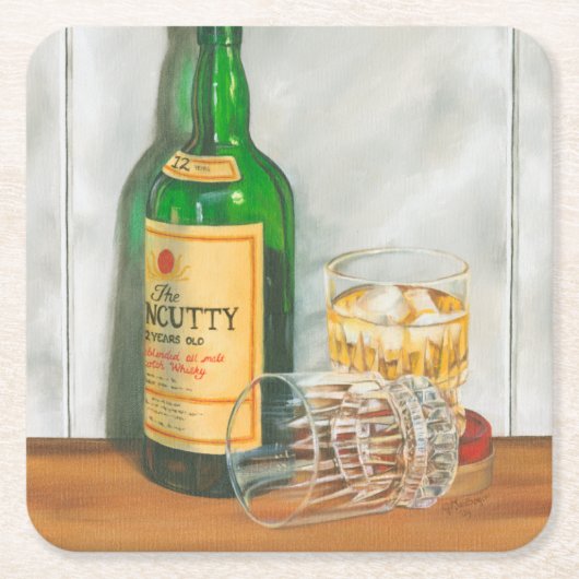 Still Life with Scotch by Jennifer Goldberger スクエアペーパーコースター (正面)