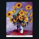 Still Life with sunflowers by Claude Monet ポスター<br><div class="desc">このタイトル絵画の「Still Life with Sunflowers by Claude Monet」は有名なアーティストClaude Monetによって作られている。クロード・モネについてクロード・モネは印象派のスタイルの創始者であフランスのる絵画；クロード・モネによるヒマワリと共に生きる自然の前の彼の認識の哲学の最も一貫性のある多作の開業医であっ表現て、特にプレインエアの風景に適用され絵画た。モネの主題は彼の身近な環境から来た、彼の人々と彼が知っ色彩の鮮やかている場所最高のであった。最初の妻カミーユと二番目の妻アリスは、よくモデルになっていた。彼の風景の絵画はフランスの北のまわりに部とロンドンへの旅を描いているが、彼は普仏戦争を逃れた。晩年は目が不自由だったが、彼は色彩の鮮やか終わるまで目が悪い。</div>