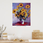 Still Life with sunflowers by Claude Monet ポスター (キッチン)