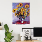 Still Life with sunflowers by Claude Monet ポスター (ホームオフィス)
