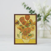 Still Life With Sunflowers By Vincent Van ゴッホ ポストカード (スタンド正面)