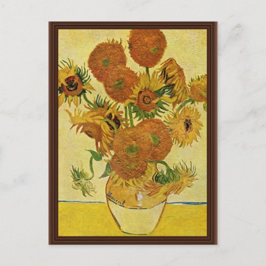 Still Life With Sunflowers By Vincent Van ゴッホ ポストカード (正面)