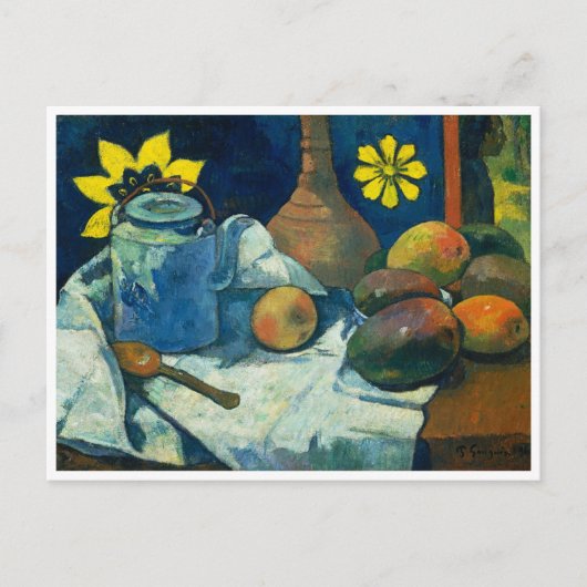 Still Life with Teapot and Fruit, Paul Gauguin ポストカード (正面)