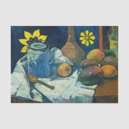 Still Life with Teapot and Fruit, Paul Gauguin 薄葉紙 (正面)