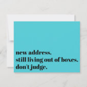 Still Living w/Boxes、Don't Judgmentターコイズ・カード ノートカード (正面)