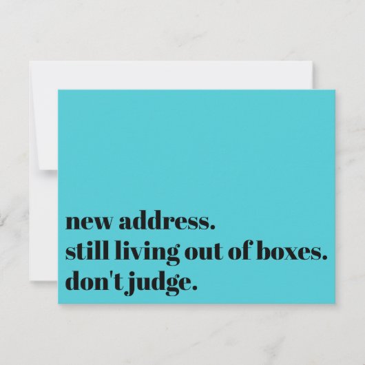 Still Living w/Boxes、Don't Judgmentターコイズ・カード ノートカード (正面)