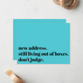 Still Living w/Boxes、Don't Judgmentターコイズ・カード ノートカード (正面/裏面インサイチュ)