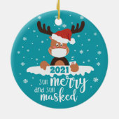 Still merry still masked fun reindeer 2021 セラミックオーナメント (裏面)