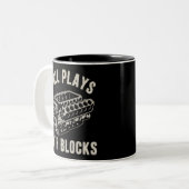 Still Plays with Blocks Funny Car Mechanic Racing  ツートーンマグカップ (正面左)