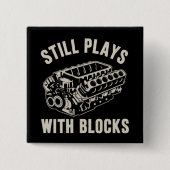 Still Plays with Blocks Funny Car Mechanic Racing  缶バッジ (正面)