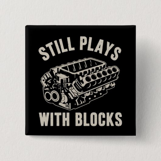 Still Plays with Blocks Funny Car Mechanic Racing  缶バッジ (正面)