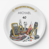 Still Shocking at 40 Electrician Birthday Party ペーパープレート (正面)