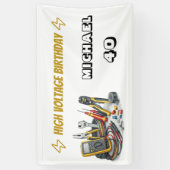 Still Shocking at 40 Electrician Birthday Party 横断幕 (縦)