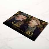 Still Strong Male 80th Photo Birthday Invitation 箔招待状 (回転した状態)