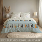 Still Tired Cats Mom | Blue Graphic Reversible Cat 枕カバー