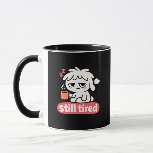 Still Tired Mood – Cute Sleepy Coffee マグカップ (左)