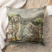 Still Together Whimsical Farmhouse Animals Rainy  クッション (ブランケット)