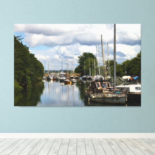 Still Waters at Lydney波止場UK キャンバスプリント (インサイチュ (ウッドフロア))