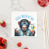 Still Wild at 60 Summer Monkey 60th Birthday スタンダードカクテルナプキン (インサイチュ)