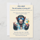 Still Wild Old Monkey turning 60 Funny Birthday 招待状 (正面)