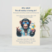 Still Wild Old Monkey turning 60 Funny Birthday 招待状 (スタンド正面)