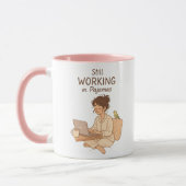 Still Working in Pajamas – Cozy Work-from-Home Mug マグカップ (左)
