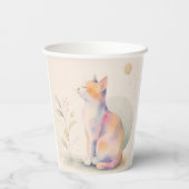 Stille Katze im Mondlicht – Aquarell Pappbecher 紙コップ (裏面)