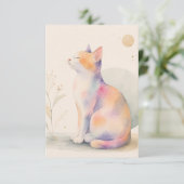 Stille Katze im Mondlicht – verträumte Katzen Gruß カード (スタンド正面)