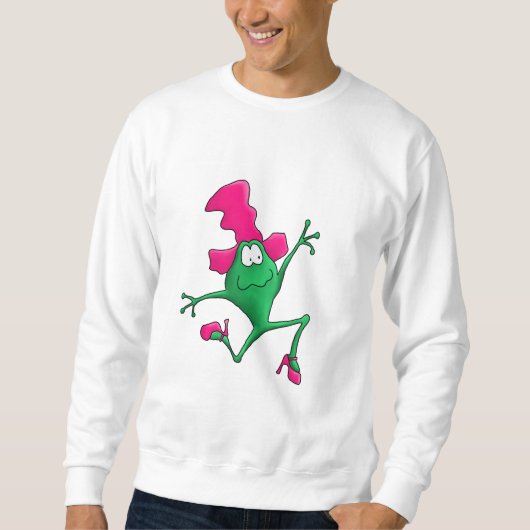 Stillettoのピンクの幸せなカエル スウェットシャツ (正面)
