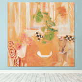 Stillleben mit Bronzekopf キャンバスプリント (インサイチュ (ウッドフロア))