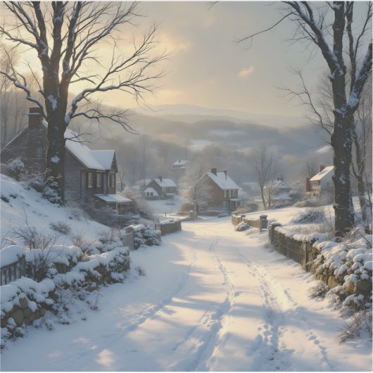 Stillness After Snowfall - Square Vinyl シール (正面)