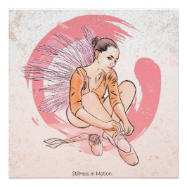 Stillness in Motion – Minimalist Ballerina & Enso  ポスター