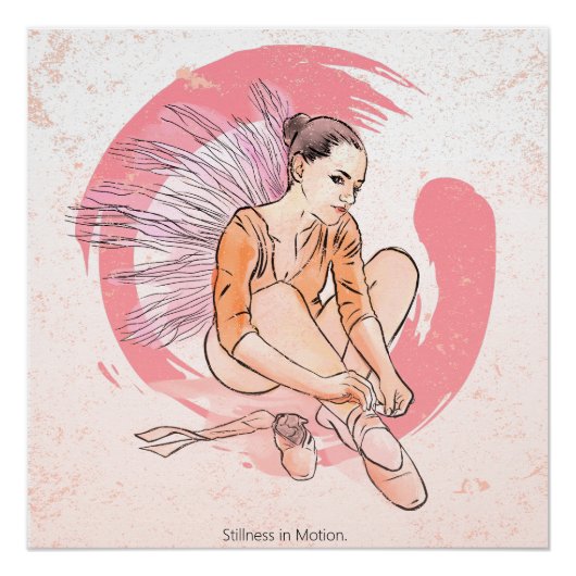 Stillness in Motion – Minimalist Ballerina & Enso  ポスター (正面)