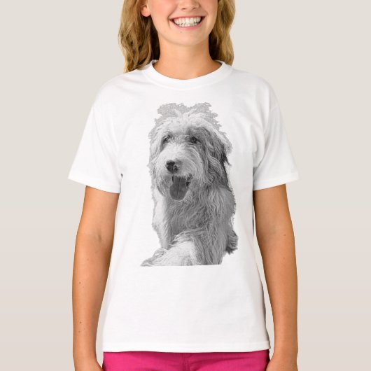 Stillness in Motion – Monochrome Dog Portrait Tシャツ (正面)