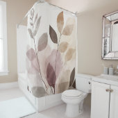 Stillness in Motion Warm Minimalist Design シャワーカーテン (インサイチュ)