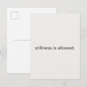 Stillness Is Allowed – Gentle Reminder Postcard” ポストカード (正面/裏面)