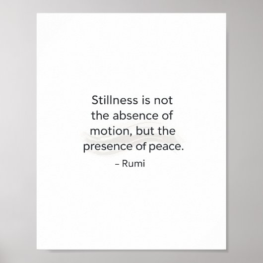 Stillness Quote Poster – Inspirational Peace Wall  ポスター (正面)