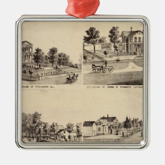 Stillwater、ミネソタのコート・ハウス メタルオーナメント (正面)