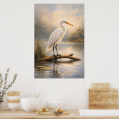 Stillwater Egret | 海の生き物 | ポスター (キッチン)