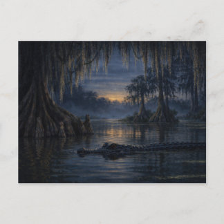 Stillwater Gator | バイユーの野生生物アート | ポストカード