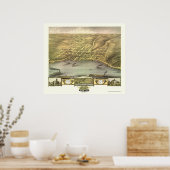 Stillwater, MNパノラママップ – 1870 ポスター (キッチン)