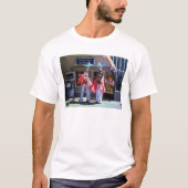Stilt Dancers men white T-shirt Tシャツ (正面)