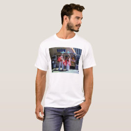 Stilt Dancers men white T-shirt Tシャツ
