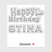 Stina Happy Birthday silver Aufkleber Sticker シール (シート)