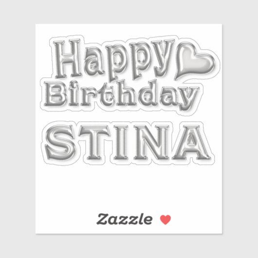 Stina Happy Birthday silver Aufkleber Sticker シール (シート)