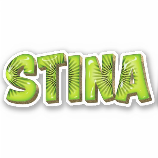 Stina Name Kiwi Design Aufkleber Sticker シール (正面)