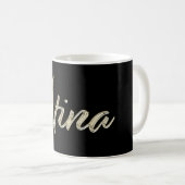 Stina white gold Handwriting Tasse Kaffeetasse コーヒーマグカップ (正面右)